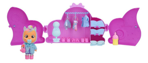 Muñeca Cry Babies Jenna Y Su Armario + 16 Accesorios Set
