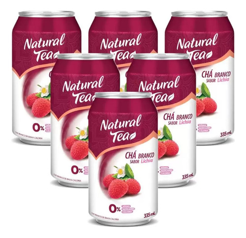 Chá Branco Com Lichia Natural Tea Lata 335ml (6 Latas)