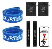 Comprar BOLD TRIBE Set de 2 Ligas de Resistencia Azul #5 - Bandas Elásticas para Cross Training, Calistenia y Ejercicio Funcional - Incluye Bolsa de Transporte, Mini Loop Bands y Guía de Entrenamiento