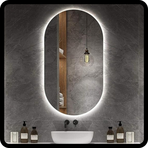 Espejo Luz Led 50 X 85 Pastilla Para Baño Accesorios Marco No Tiene