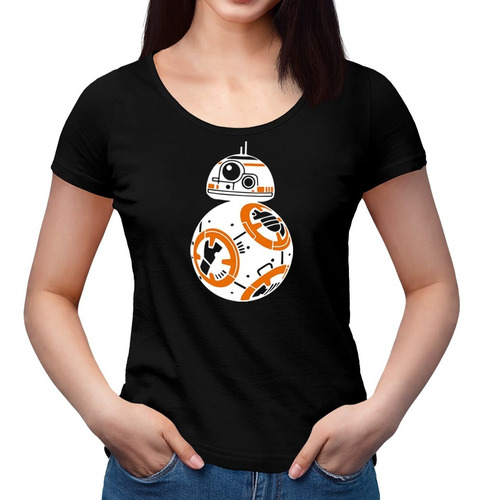 Polera Bb8 Stencil - Star Wars - Episodio 7 - Escotada