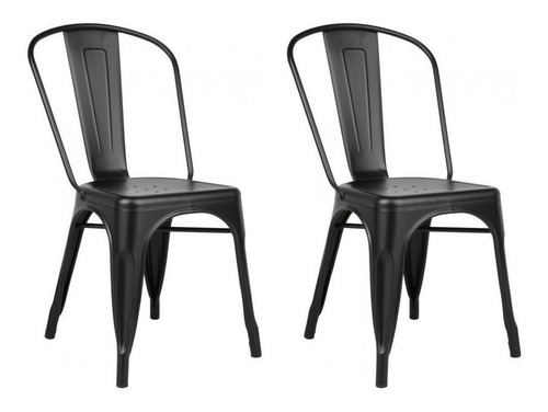 Cadeira de jantar Rex Tolix, estrutura de cor  preto-semi-fosco, 2 unidades