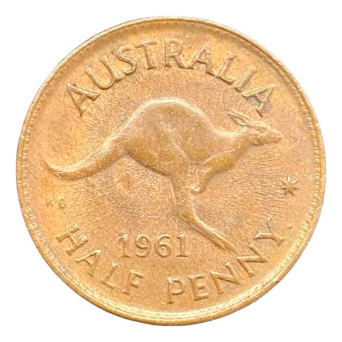 Australia - 1/2 Penny - Año 1961 - Canguro - Km #61