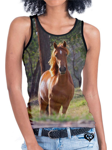 Camiseta Regata De Cavalo Feminina Animal