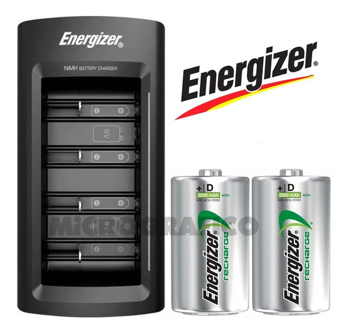 Energizer Universal Battery Charger + 02 Pilas D 2500mah