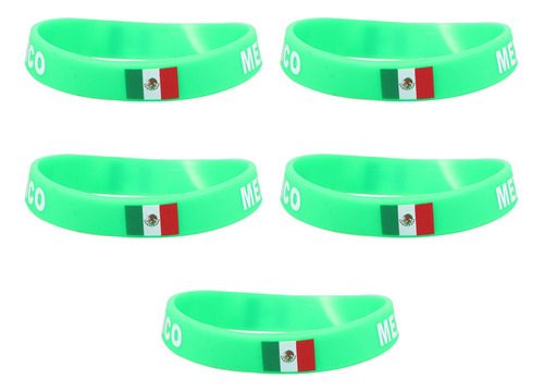 Brazalete Deportivo De Silicona Con La Bandera De México, Pa