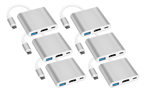 Pack 6 Adaptador Hub Tipo C Usb C A Hdmi 4k Usb 3.0 Macbook