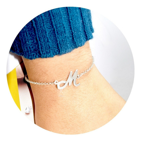 Pulsera Dije De Inicial Cadena O Pulsera De Letra Plata 950