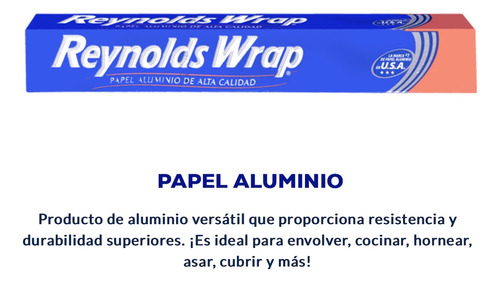 Papel Aluminio Reynolds Standard 2 De 76.2 Cm X 30.4 Cm