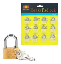 Comprar Candado 20 Mm X 12 Unidades Set De Candados Valija Color Dorado