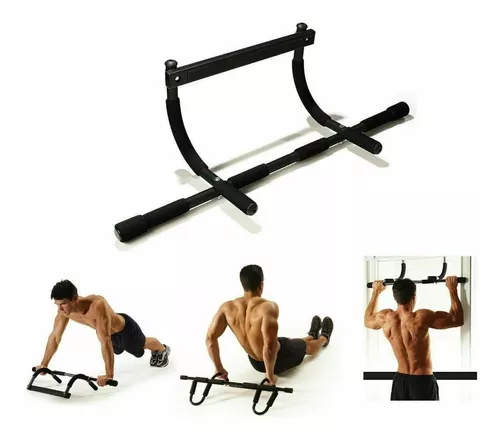 Kit Set Gym Barra Dominadas Puerta Rueda Simple Fitnesas