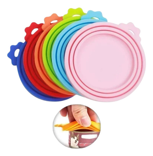 Set Tapas De Silicona Reutilizables Para Alimento Enlatado