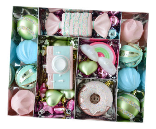 58 Piezas De Pequeños Colgantes Navideños, Bolas