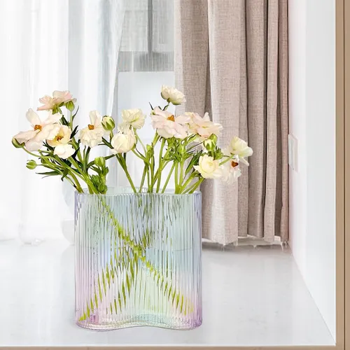 Aoderun Jarrón De Cristal Para Flores, Moderno Y Grande, Con