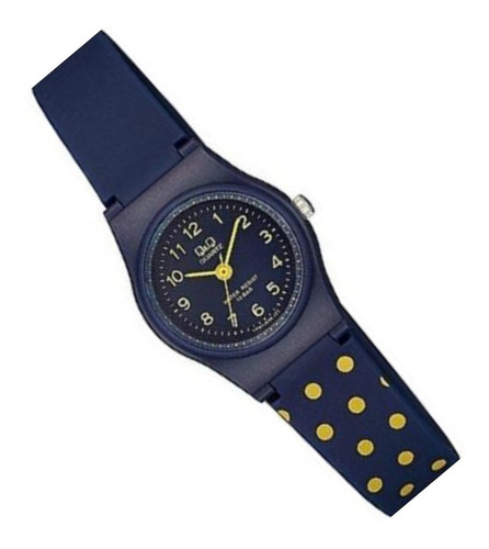 Relógio Infantil Feminino Azul E Amarelo Q&q Prova D'água