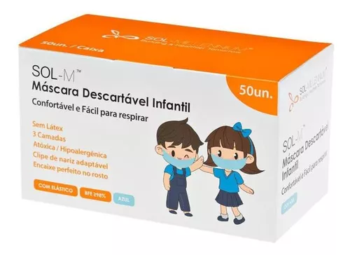 Máscara Infantil Tripla Descartável c/ 50un Sakalmed