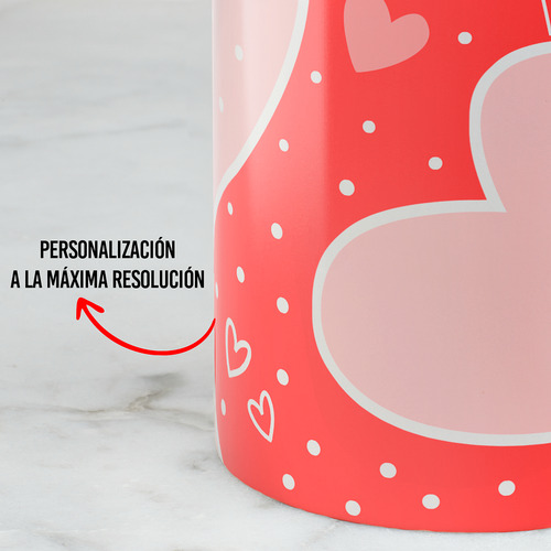 Taza Para Mujer Corazones Con Tu Nombre