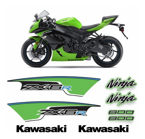 Kit Adesivos Compatível Kawasaki Ninja Zx-6r 600 2012 6r2012