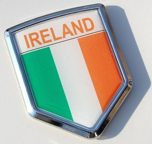 Calcomania De Irlanda Irlandes Bandera Coche Cromado Emble