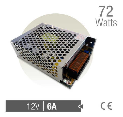 Fuente De Alimentación Switching 12v 6a 72w Perforada