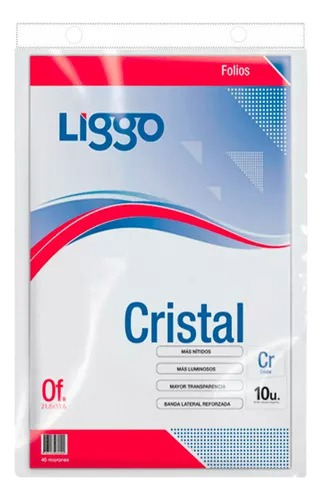 Folios Liggo Oficio Cristal - Bolsita X10 Unid