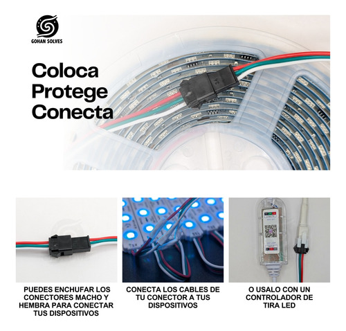 Conectores Jst Sm 3 Pin Macho/hembra 22 Awg Para Led 5 Pares