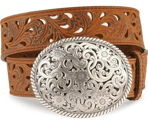 Cinturón De Cuero Con Recorte Floral Para Mujer Tony Lama Ma