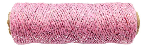 Wrapables 4-ply Algodon Baker 's Twine, 110-yard, Rosa/met 