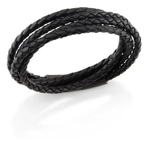 Pulseira Masculina Rommanel Couro Sintético Duplo 250286