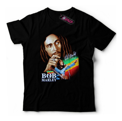 Remera Bob Marley 24 Reggae Digital Stamp Dtg Premium