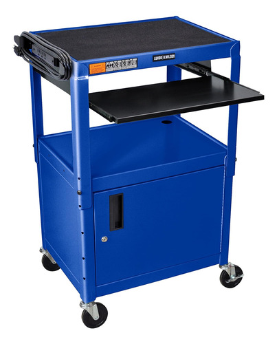 Offex Adjustable Height Steel Audio/video Cart With Cabinet