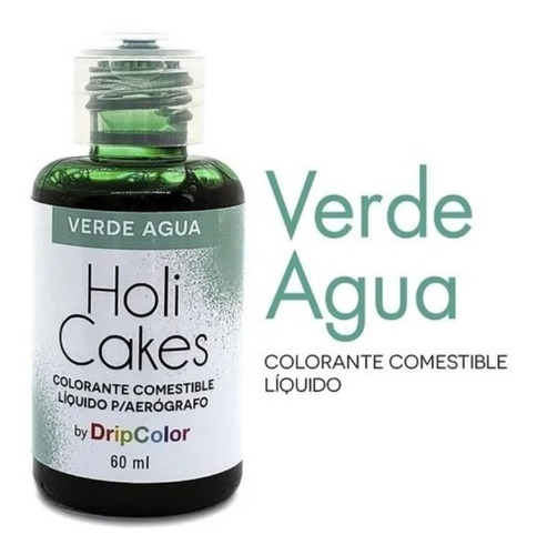 Colorante Liquido Holi Cakes 60 Ml Verde Agua Aerógrafo