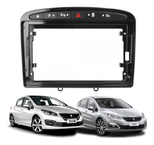 Marco Adaptador Pantalla 9 Pulgadas Peugeot 308 408 Negro