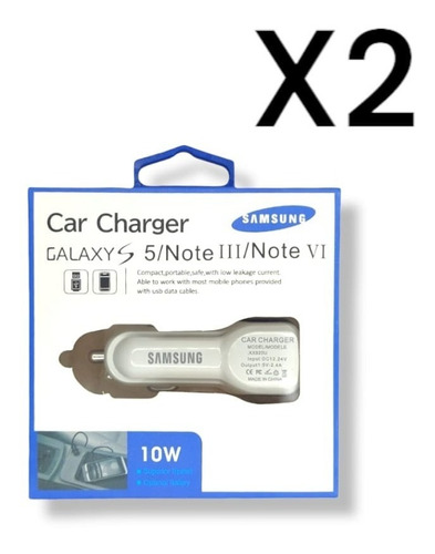 Cargador De Carro Samsung Doble Usb   10w / 2 Unidades 