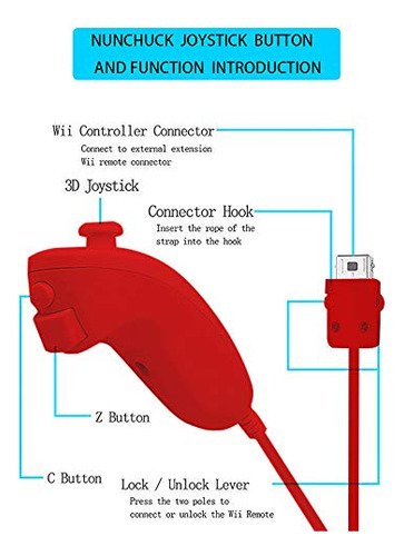 2 Paquetes De Controlador Y Nunchuck Para Wii Y Wii U, Gamep