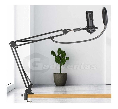 Imagen 2 de 4 de Microfono Condensador Con Soporte De Brazo Y Anti-pop