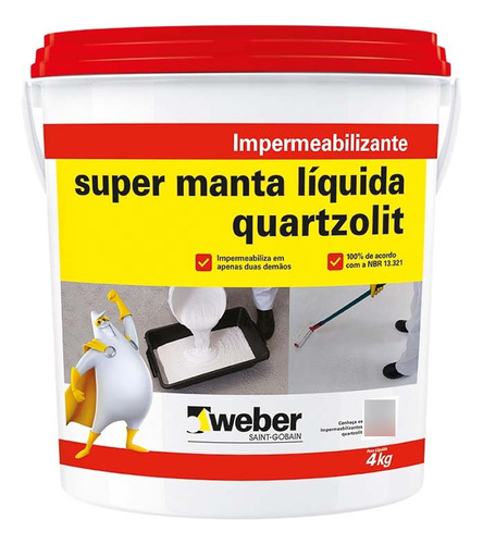 Super Manta Líquida 4kg Branca Quartzolit