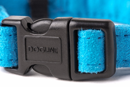 Collar Perro Microfibra Dogline Chico Azul Tamaño del collar S