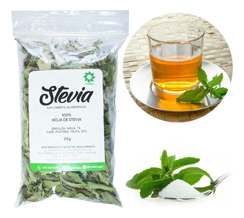 Endulzante Orgánico De Hoja De Stevia Entera 100% Natural.