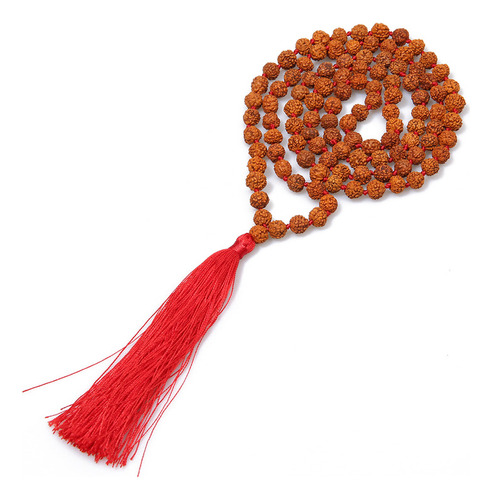 Collar Con Cuentas Anudadas, 108 Japa Mala Rudraksha, Medita