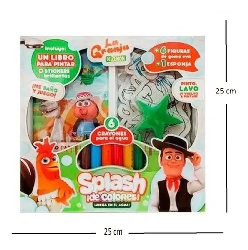 Imagen 2 de 5 de Set La Granja Zenon Crayones Figuras Esponja Playking