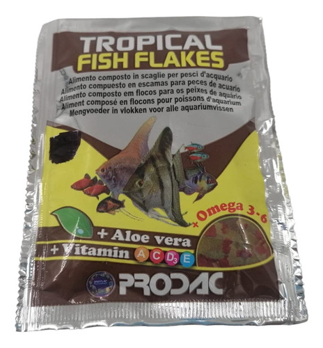 Prodac Alimento Tropical Fish Flakes 4g Acuario Peces Pecera