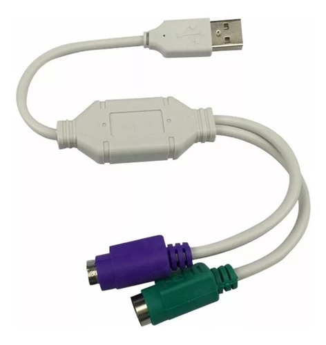 Cable Adaptador De 2 Ps2 A Usb Para Teclado Y Mouse Ps2