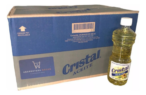 Caja De Aceite Cristal De 500ml Con 24 Botellas