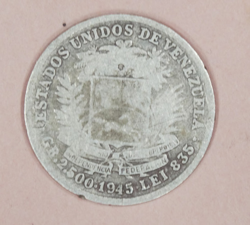 Moneda 50 Cénti (real) Estadosunidosvenezuela Año1945 Lei835