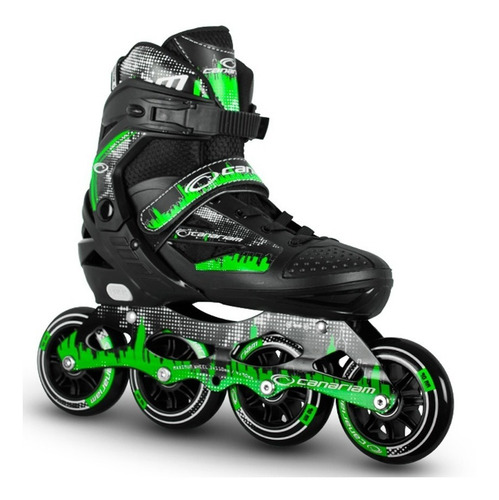 Patín Semiprofesional Roller Team Canariam - Negro Verde
