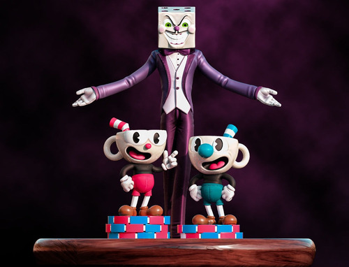 Diorama De Cuphead, Mugman Y Kingdice: Una Obra De Arte Úni