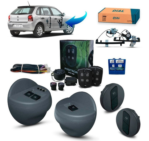 Kit Vidro Elétrico + Positron Gol G4 Parati Completo Cinza