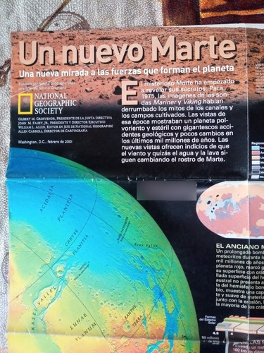 Mapa Un Nuevo Marte National Geographic Lamina