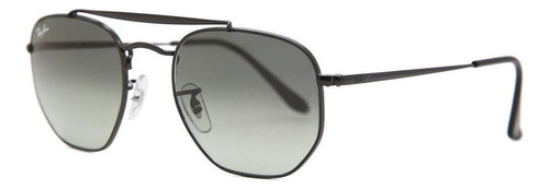 Óculos de sol Ray-Ban General Marshal Small armação de metal cor polished black, lente grey degradada, haste polished black de metal - RB3648